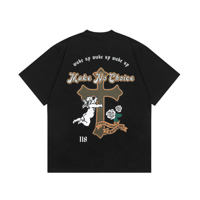Cross Printed Cotton T-shirt For Men