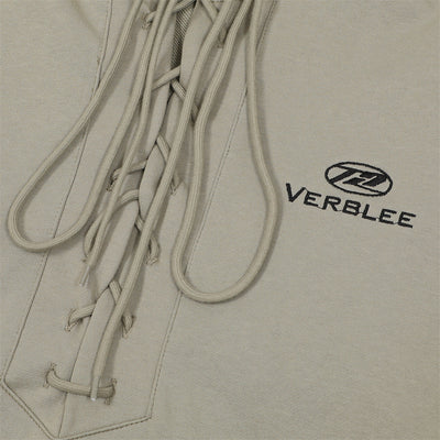 Drawstring Lace Hooded Sweater Men