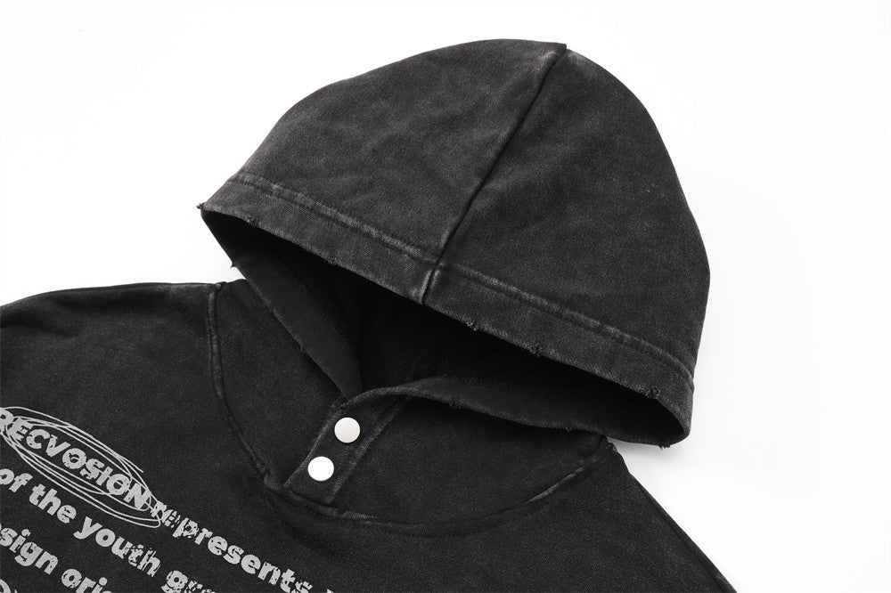 English Letters Printed Hoodie Men