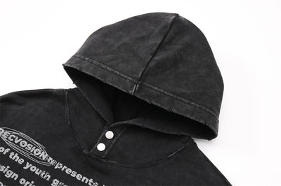 English Letters Printed Hoodie Men