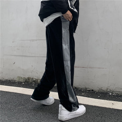 Butterfly Track Pants Velvet Casual Pants
