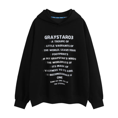 Printed Hooded Loose Sweater Men