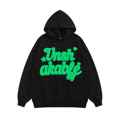 Foam Letter Printed Hoodie Men