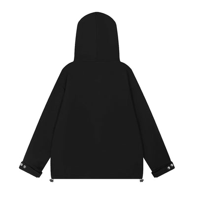 Drawstring Lace Hooded Sweater Men