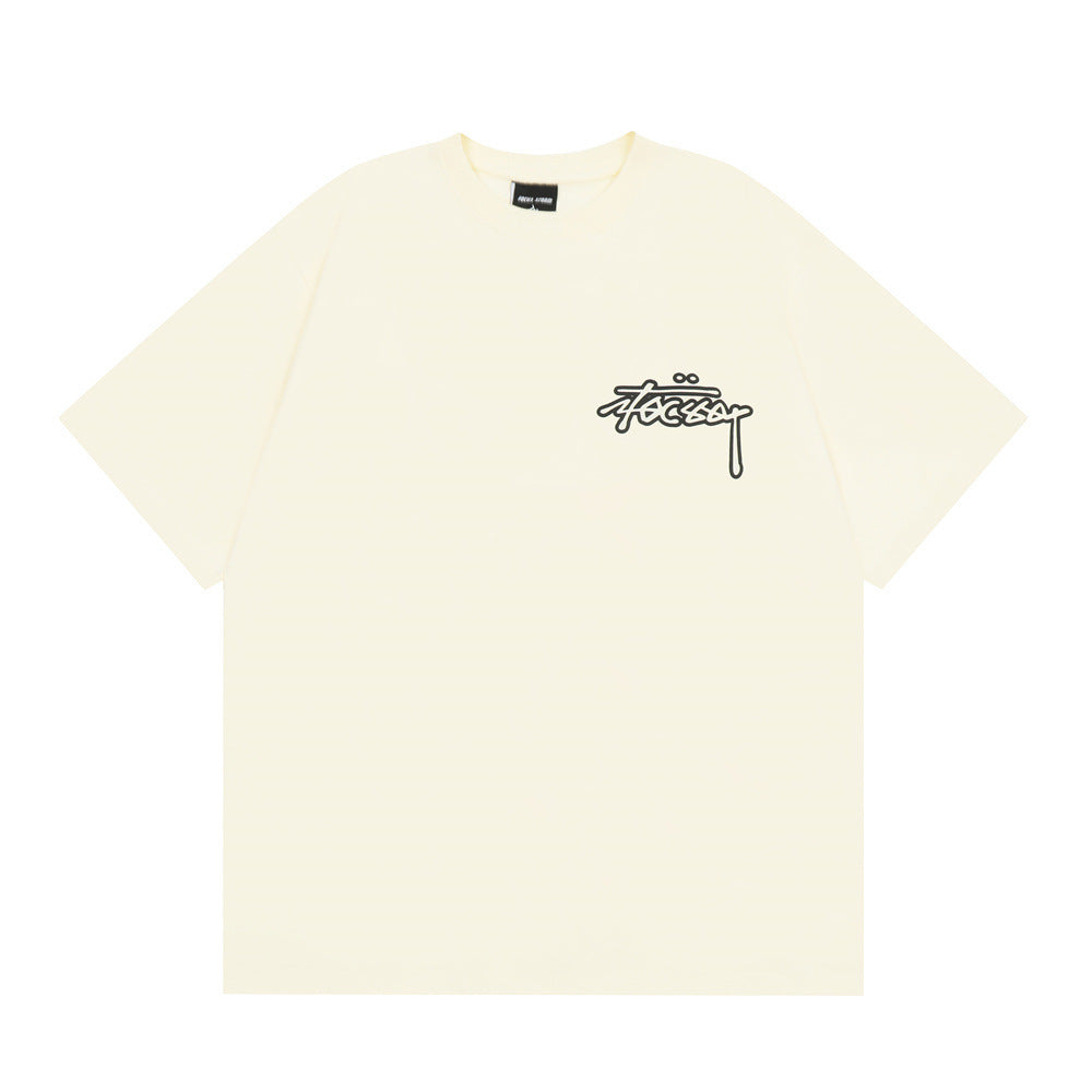 Niche English Letter Printed T-shirt For Men