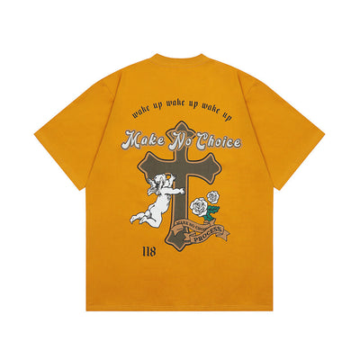 Cross Printed Cotton T-shirt For Men