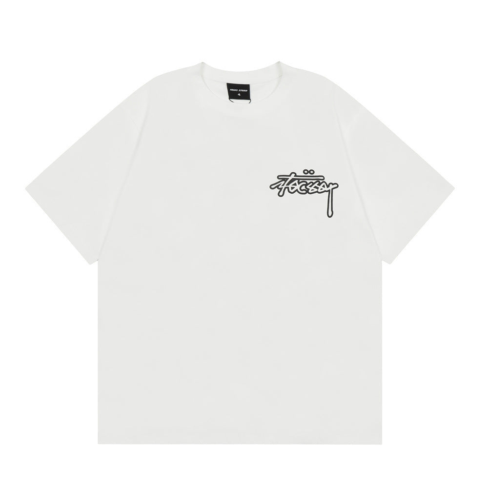 Niche English Letter Printed T-shirt For Men