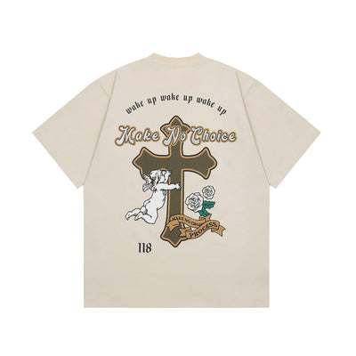 Cross Printed Cotton T-shirt For Men