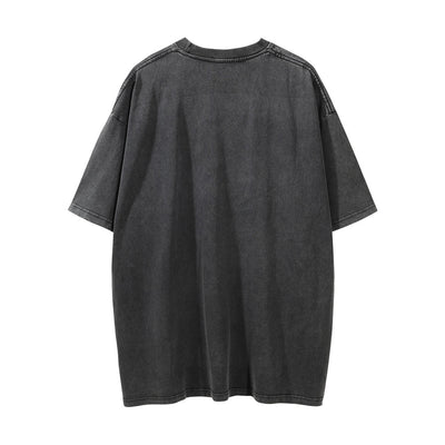 Printed Washed Distressed T-shirt For Men