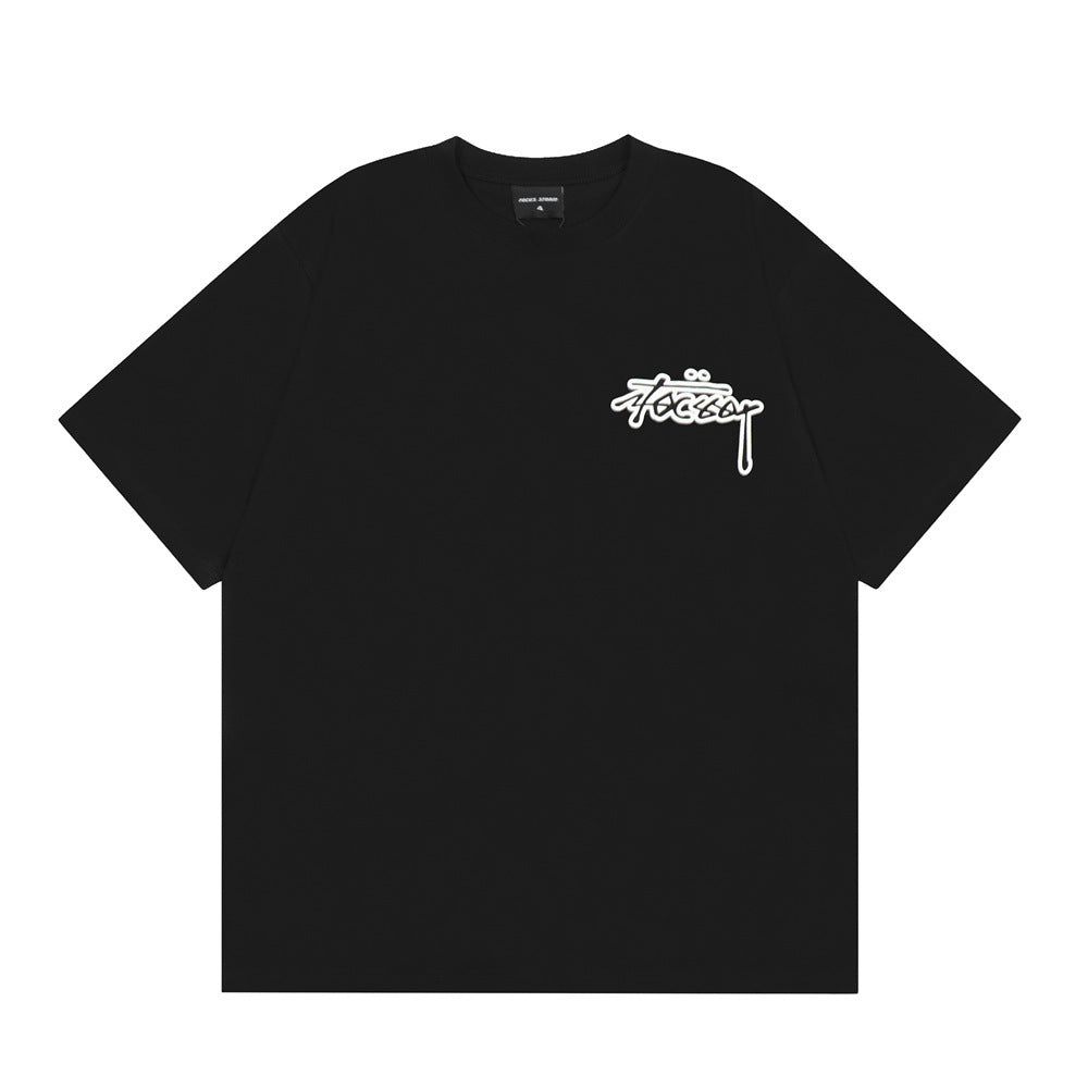 Niche English Letter Printed T-shirt For Men
