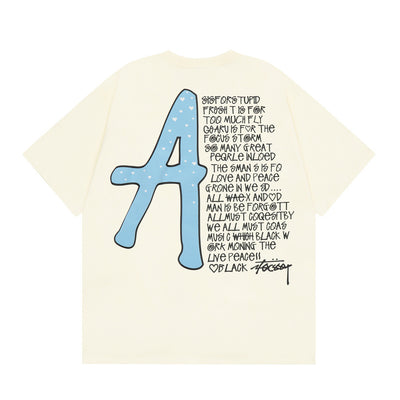 Niche English Letter Printed T-shirt For Men