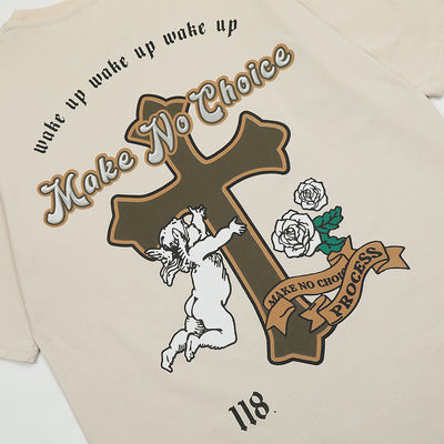 Cross Printed Cotton T-shirt For Men