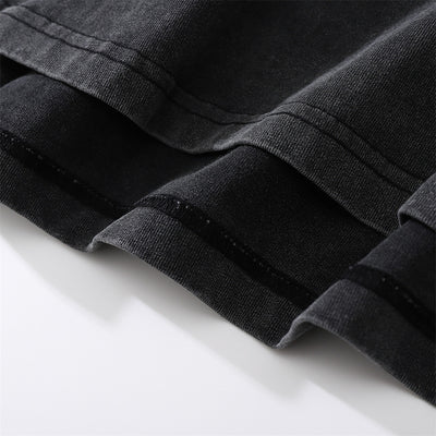 Printed Washed Distressed T-shirt For Men