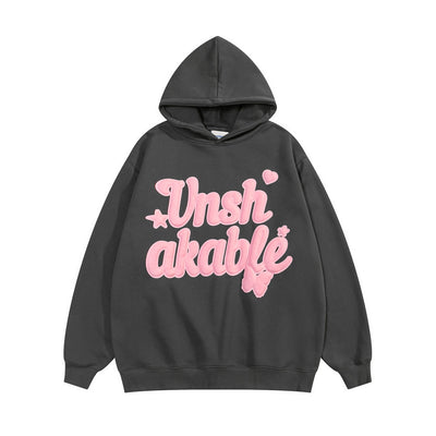 Foam Letter Printed Hoodie Men