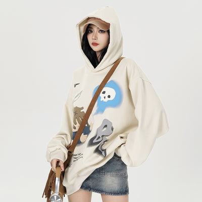 Fashion Cartoon Printed Hoodie Men